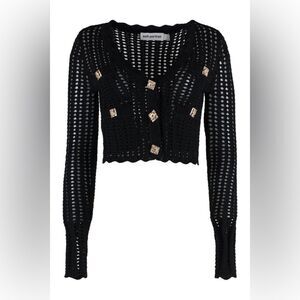 NWT Self-Portrait Black Cropped Sweater